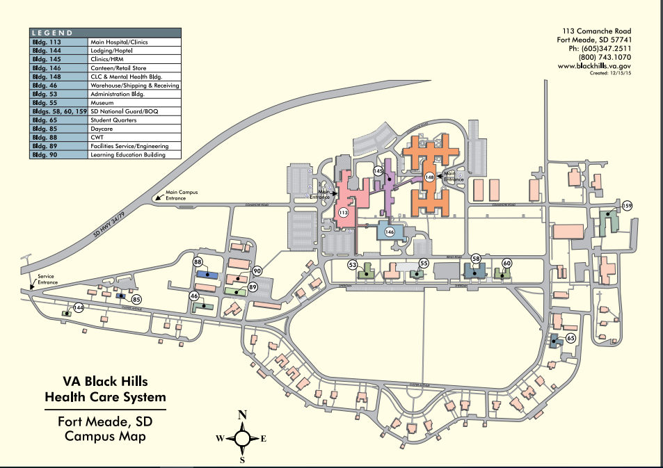 Campus Map VA Black Hills Health Care Veterans Affairs